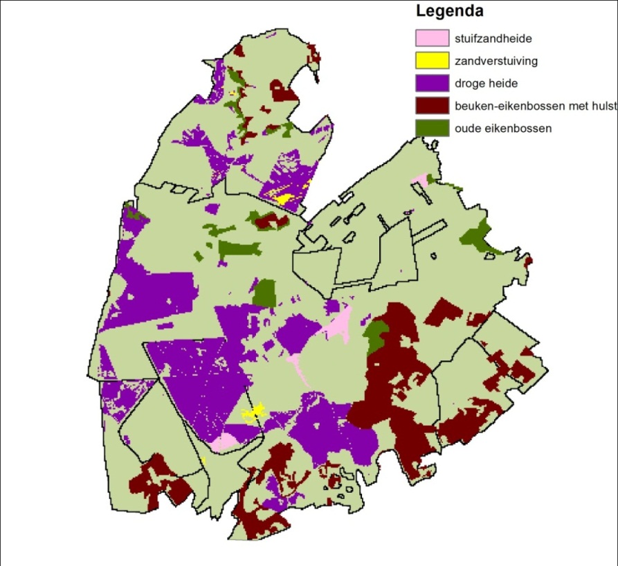 Figure 2. Natura2000 habitat types in the case study area.